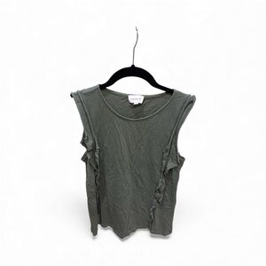 Armedangels Olive Green Ruffles Tank Top